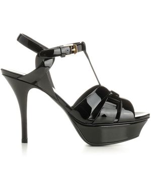 Saint Laurent "Tribute" Platform Sandals - Black