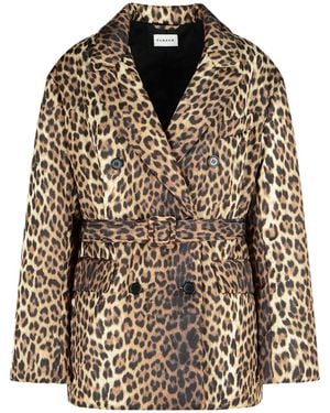 P.A.R.O.S.H. 'Pupil' Leopard Print Polyester Jacket - Brown