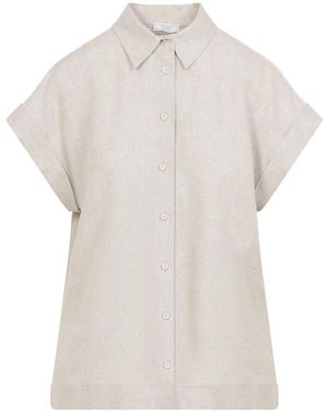 Peserico Linen Ss Shirt - White