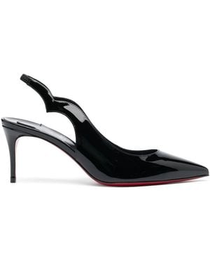 Christian Louboutin Hot Chick Sling 70 Patent Slingback Sandals - Black