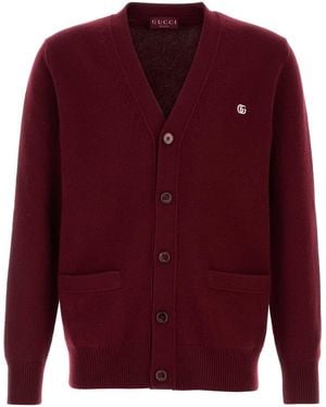 Gucci V Neck Cardigans - Red