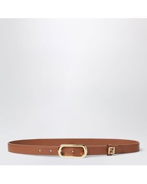 Fendi Sellier Leather Ff Belt - Brown