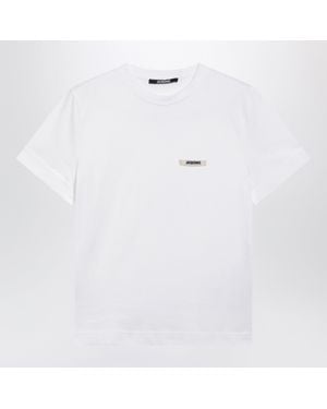 Jacquemus Fitted T-Shirt With Grosgrain Logo - White