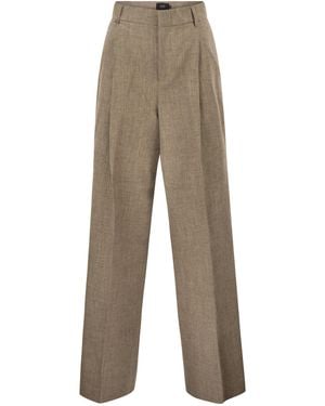 Fay Regular Fit Pants - Natural