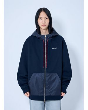 Miu Miu Zip Up Hoodie - Blue