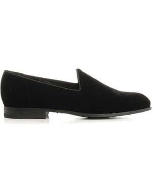 Tagliatore Velvet Moccasin - Black