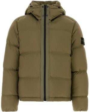 Stone Island Army Nylon Down Jacket - Green