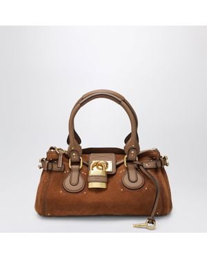 Chloé Paddington Suede Calf Leather Bag - Brown