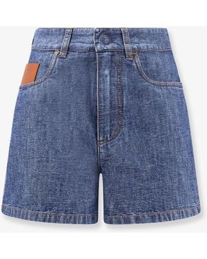 Fendi Chambray Denim Shorts - Blue