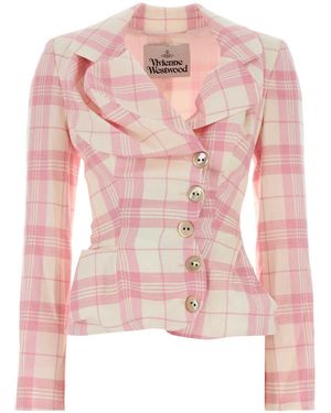 Vivienne Westwood Embroidered Crepe Drunken Blazer - Pink