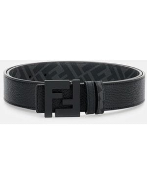 Fendi Reversible Leather Belt - Black