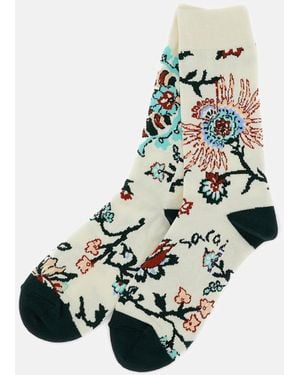 Sacai Floral Socks - White