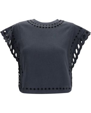 Isabel Marant Marant Etoile Odyle Cotton T-Shirt - Blue