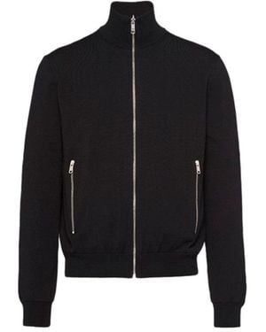Prada Reversible Wool And Re-Nylon Jacket - Black