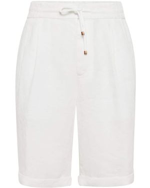Brunello Cucinelli Bermuda Shorts With Drawstring - White