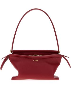 Loewe Leather Small Whisker Shoulder Bag - Red