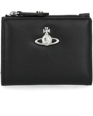 Vivienne Westwood Slim Card Holder With Flap - Black