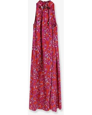 Max Mara Mxmcartone Silk Long Dress - Red