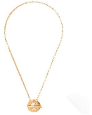 Celine Disc Necklace - White