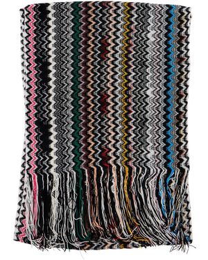 Missoni Scarf 'Sc35Vida4940001' With Zig Zag Motif - Black