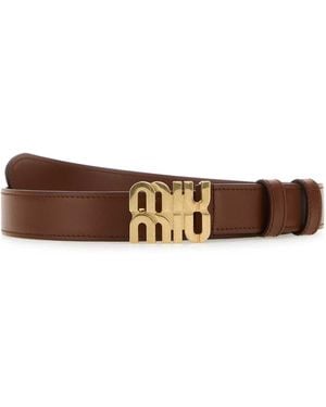 Miu Miu Leather Belt - Brown