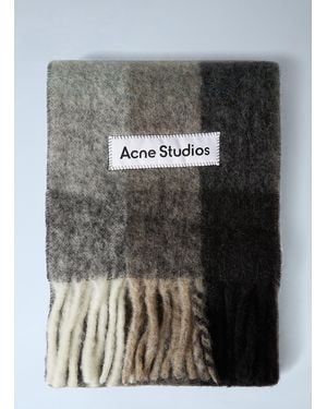 Acne Studios Check Scarf - Gray