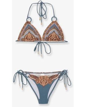 Zimmermann Mahon Nylon Bikini With Paisley Print - White