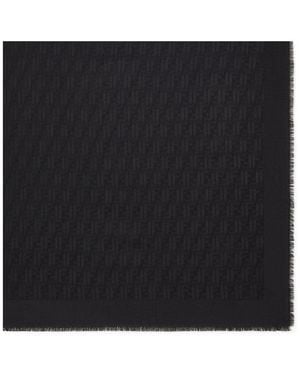 Fendi Wool, Silk And Cashmere Shawl - Black