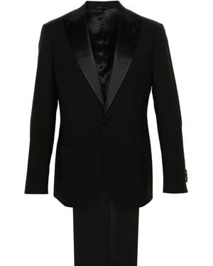 Giorgio Armani Slim Fit Wool Tuxedo Suit - Black