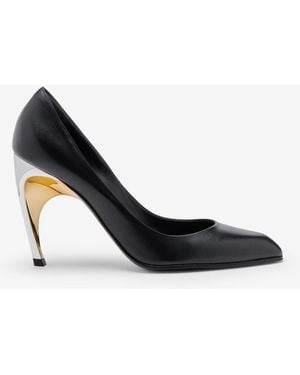 McQueen Leather Pumps W/Metal Heel - White