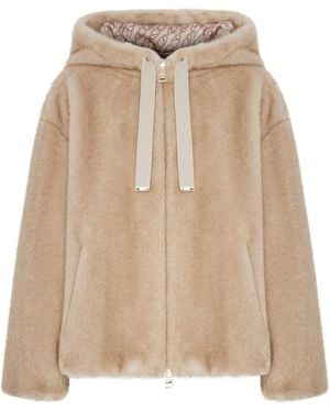 Herno Faux Fur Hooded Jacket - Natural