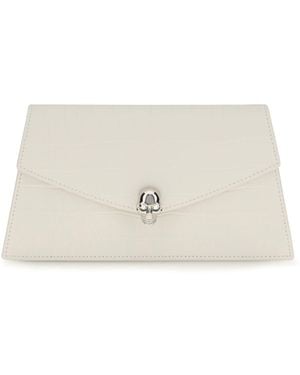 McQueen Mini Skull Clutch - White