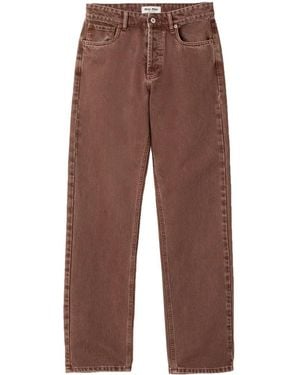 Miu Miu Five-Pocket Bull Denim Pants - Brown