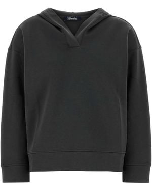 Max Mara Maxmara Dark Cotton Blend Buona Sweatshirt - Black