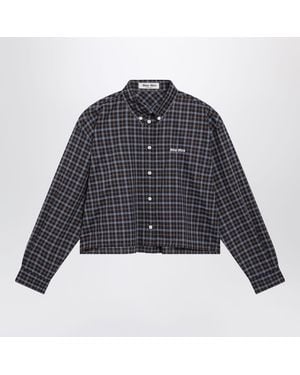 Miu Miu Cocoa Tartan Shirt - Blue