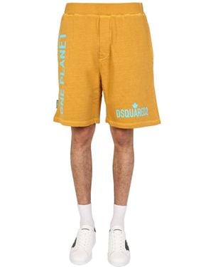 DSquared² One Life One Planet Bermuda Shorts - Yellow