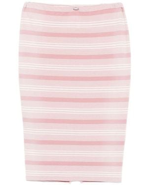 Prada Striped Cotton Skirt - Pink