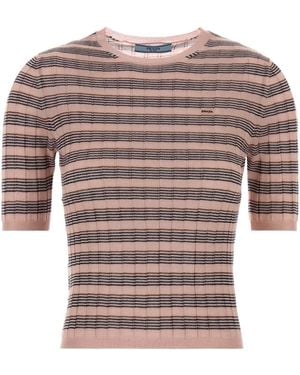 Prada Embroidered Knit T-shirt - Multicolor