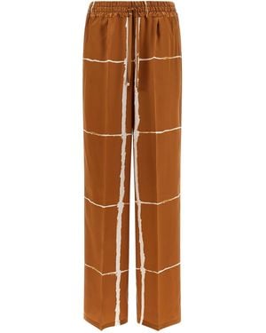 Kiton Silk Pants - Brown