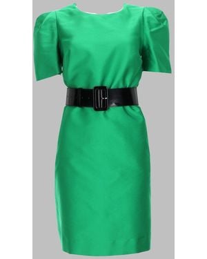 P.A.R.O.S.H. P. A.R. O.S. H. Chic Satin Belted Mini Dress For - Green