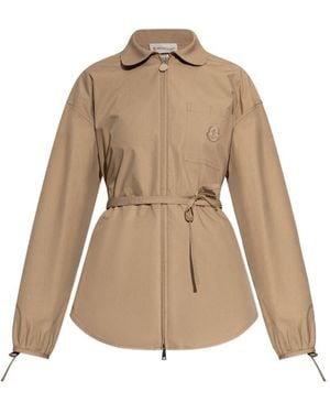 Moncler Cotton Zipped Shirt - Natural