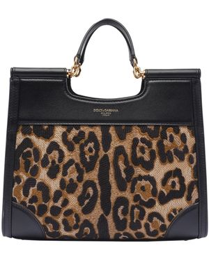 トートバッグ Dolce&Gabbana SMALL SICILY SHOPPING BAG WITH LEO PRINT Dolce & Gabbana Small Leopard Print Sicily Tote Bag | Harrods US