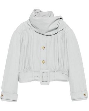 Chloé Chloé Cotton And Linen Blend Blouson Jacket - White