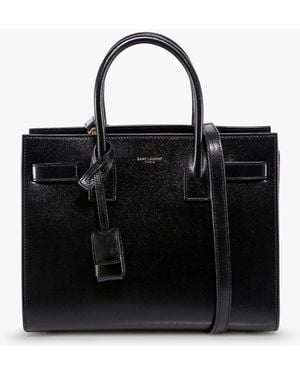Saint Laurent Baby Sac De Jour Leather Handbag With Padlock - Black