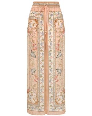 Zimmermann Roselight Silk Pants - Natural