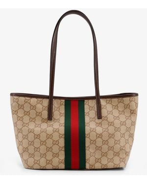 Gucci Tribeca Gg Fabric Shopping Bag - White