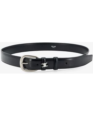 Celine Vivienne Leather Belt - White