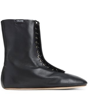Celine Lace-Up Boot - Black