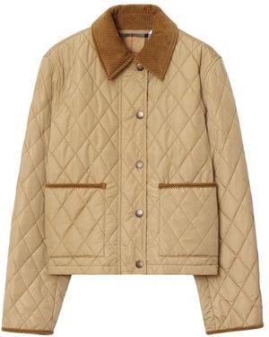 Burberry Quilted Crop Jacket - Natural