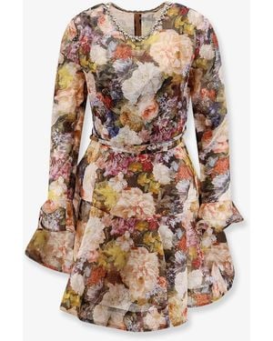 Zimmermann Alchemy Linen And Silk Dress - White